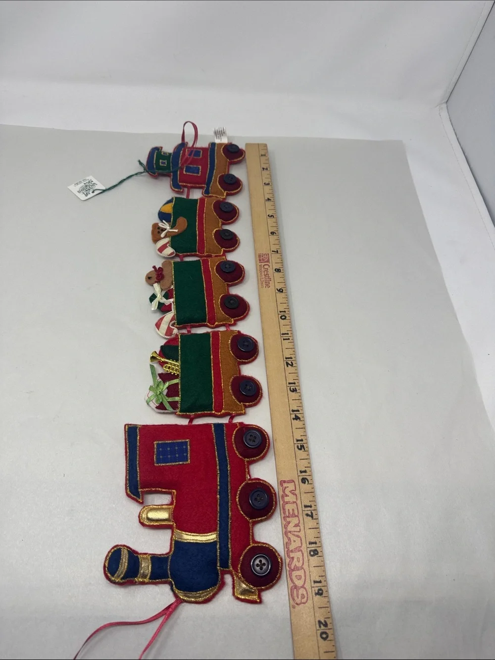 CHRISTMAS TRAIN FELT GARLAND ORNAMENTS CONNECTED